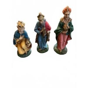 Italian Handcrafted Set of Three Kings Figurines - Nativity Scene Decoration